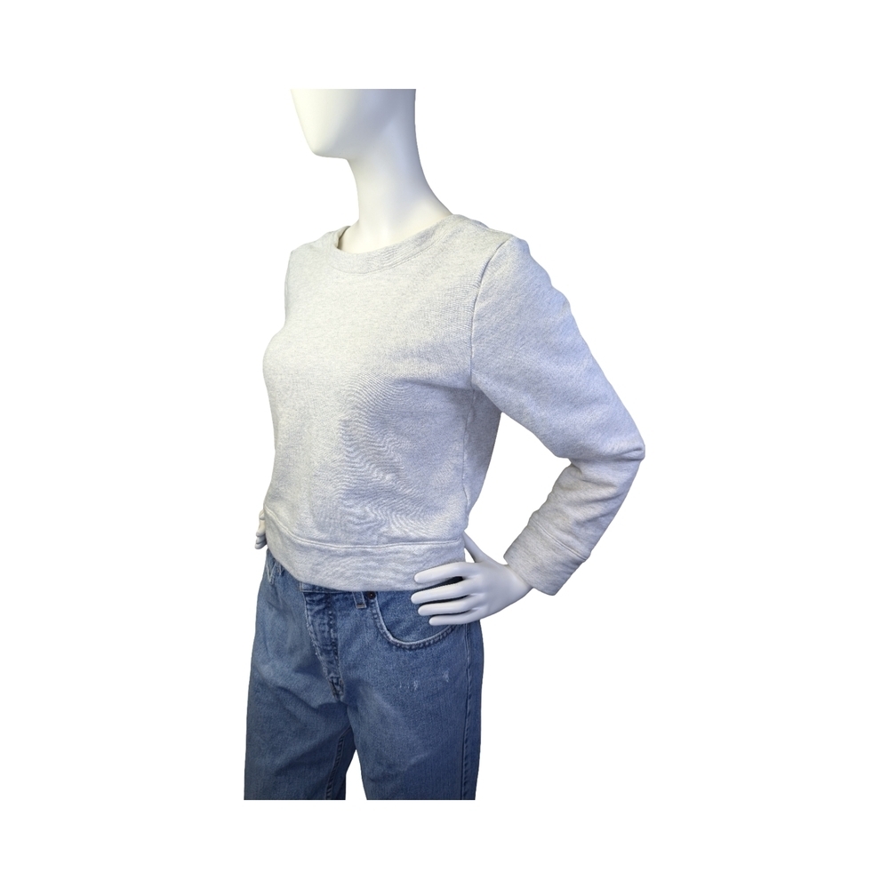 Club Monaco Cropped Sweatshirt Deep V Back Crewneck M